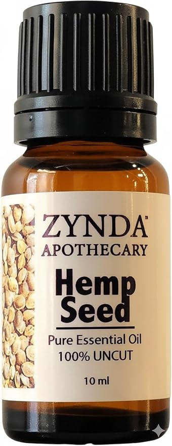 Hemp Oil Organic & Pure – Cold Pressed Hemp Seed Oil for Skin, Hair & Massage, Lab Tested Premium Natural Essential Oil (10ml)
