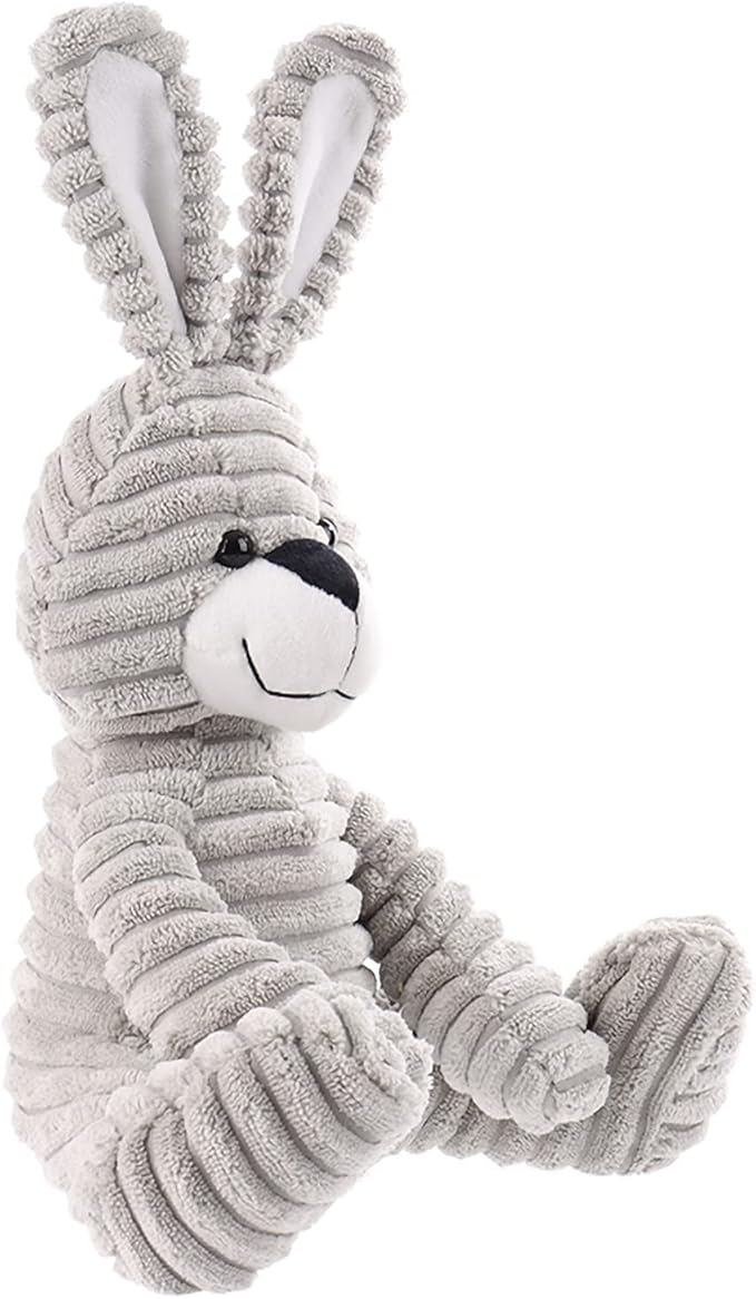Apricot Lamb Toys Plush Corduroy Rabbit Bunny Stuffed Animal Soft Cuddly Perfect for Child （Gray Bunny,8.5 Inches