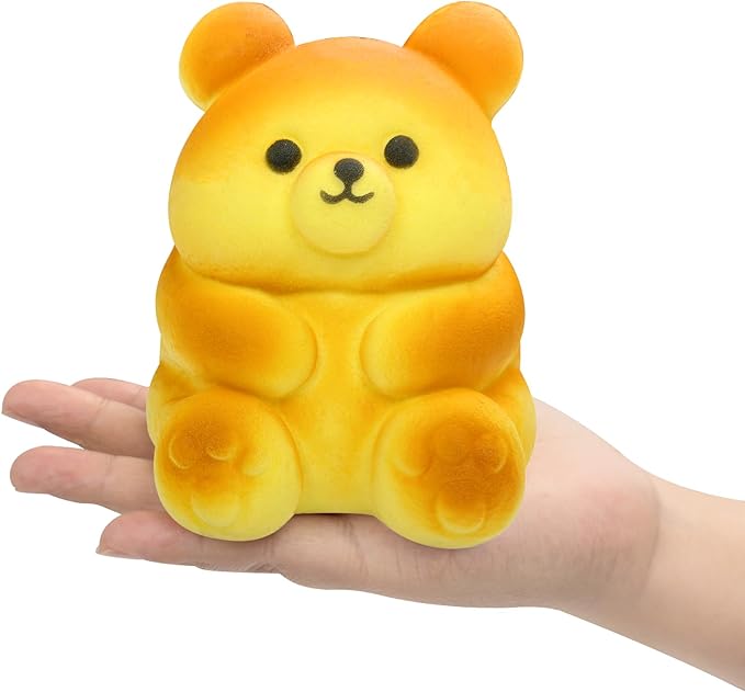 Cute Bear Squishies Toy Super Soft Slow Rising Animal Bears Bread Birthday Gift for Kids,Kawaii Stress Relief Squeeze Toy (Cute Bear Bread)