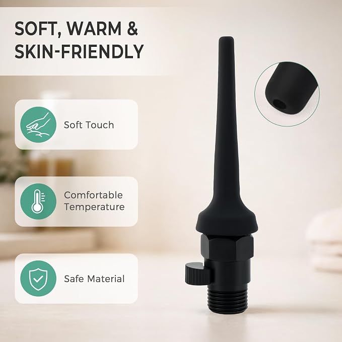 Adjustable Flow Shower Enema System with Silicone Nozzle for Deep Cleanse, Portable Shower Douche for Men and Women