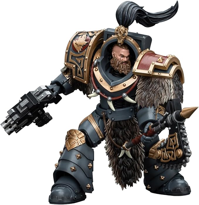 JOYTOY Warhammer 40K 1/18 Action Figures, Space Wolves Varagyr Wolf Guard Squad Varagyr Terminator 4 Perfect for Collectors & Decor, Ideal Gift for Birthdays, Christmas, Character Figure - JT5857