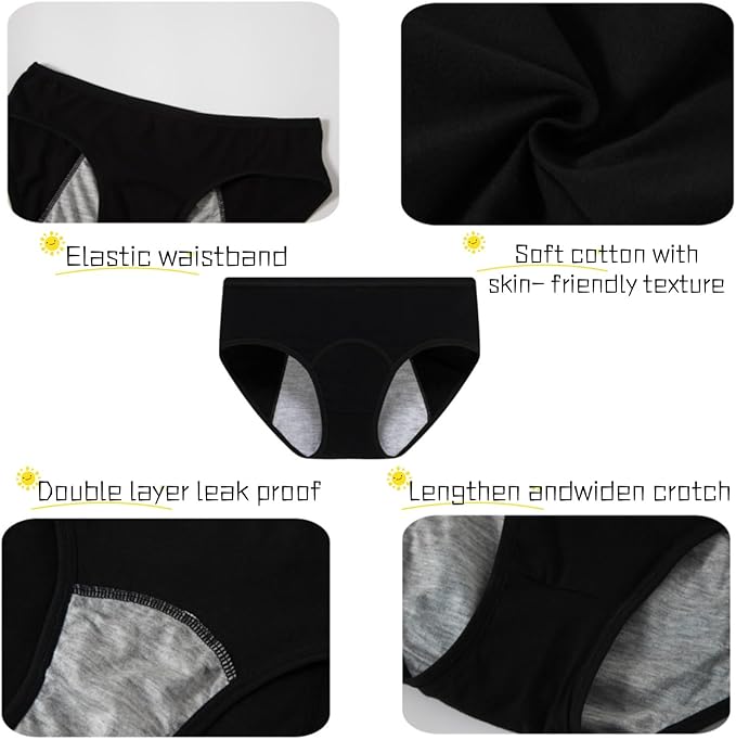 Demifill Teen Girls Period Underwear Cotton Soft Women Panties For Teens Briefs