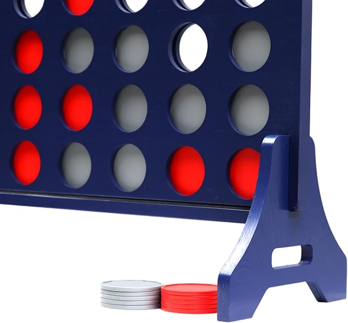 Tailgating Pros Premium Navy Giant Four in a Row with Carrying Case - Jumbo Oversized Outdoor Yard Game - Connect Multiple Pucks in a Row to Win - Many Puck Colors Available!