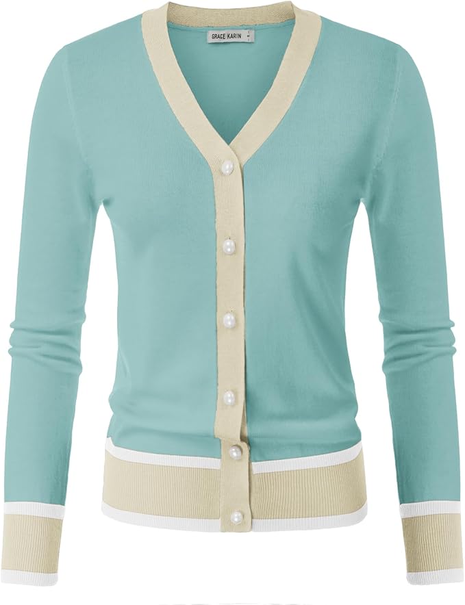 GRACE KARIN Cardigan Sweaters for Women Lightweight Long Sleeve Cropped Cardigan Summer Fall Fashion Clothing Outfits Shrug
