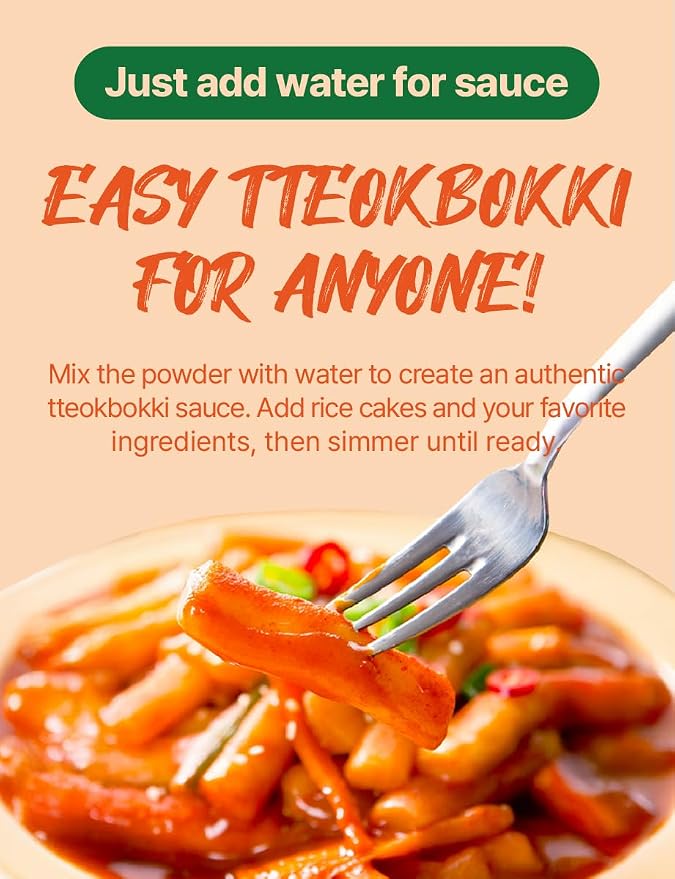 Nice Witch's Secret Recipe Korean Mild Tteokbokki Powder Sauce 12 servings – Perfect for Sweet and Spicy Rice Cake Dishes, Easy and Quick to Make, 10.6 oz (300g) / 오리지널 떡볶이 소스