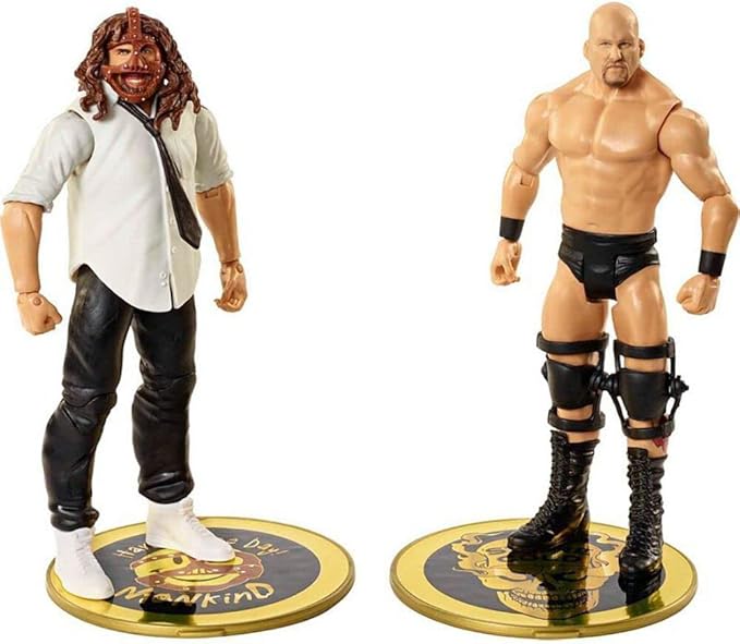 WWE MATTEL Stone Cold Steve Austin vs Mankind Championship Showdown 2 Pack 6 in Action Figures High Flyers Battle Pack for Ages 6 Years Old and Up
