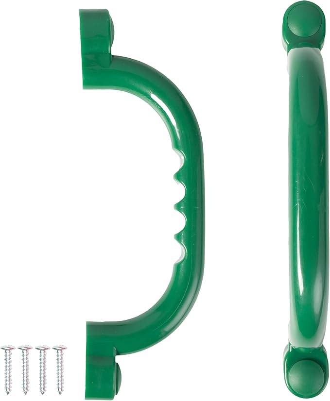 Playground Safety Handles - Outdoor Green Grab Handle Bars, Tree House Accessories, for Backyard Playset and Playground Equipment Replacement Safety Parts for Monkey Bars, Jungle Gym, and More