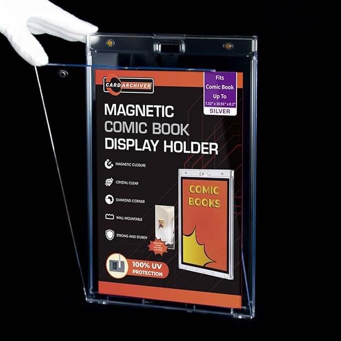 Crystal Clear One Touch-values 2ct Magnet-cases Silver Display-System, UV-protected Premium MINT-comic Slab Protectors for Wall-mounting, Paper 11x14
