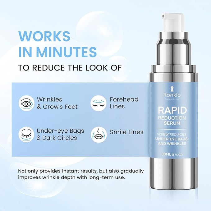 RONKIE Instant Eye Lift Cream: Reduces Eye Bags Wrinkles Puffy Eyes Dark Circles Crow’s Feet in Minutes for Mature Skin of Middle-aged Women 1 Fl Oz (Light)