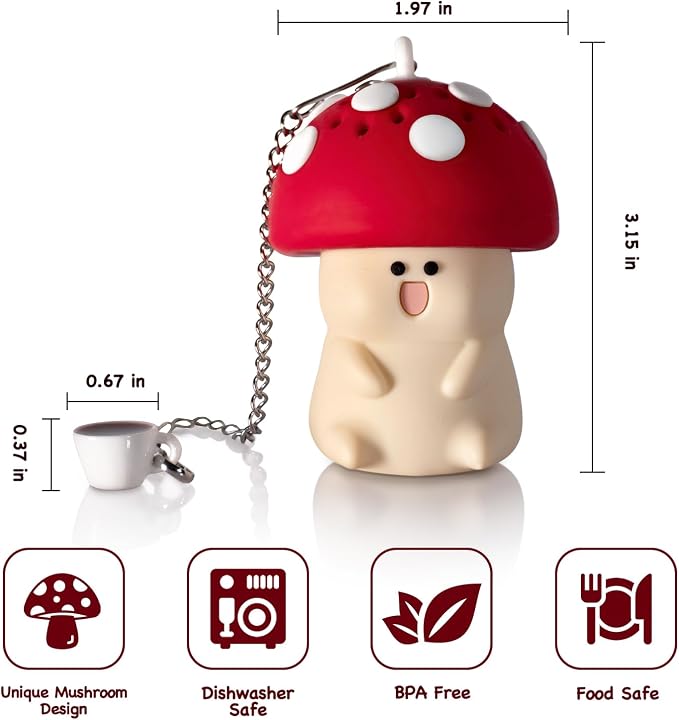 Mushroom Tea Infuser Loose Leaf Tea Strainer Cute Kitchen Accessories