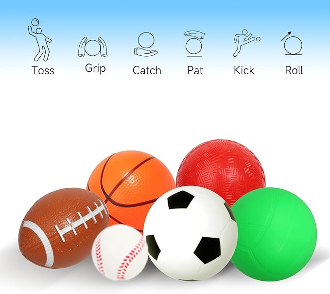 GSE Games & Sports Expert 5"/7"/8.5"/10" Inflatable Playground Ball, Kickball, Bouncy Dodge Ball, Handball for Kid/Adult, Perfect for Recess Ball Games, Gym, Yoga Exercises, Schools Sports Activities