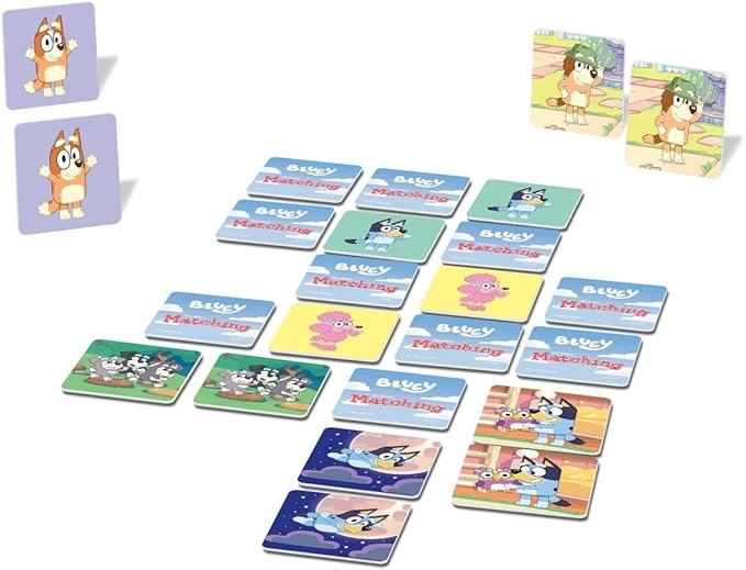 Wonder Forge Bluey Matching Game - Family & Toddler Games - Educational Toys - Memory & Brain Games for Kids Ages 3-5, Indoor Recess