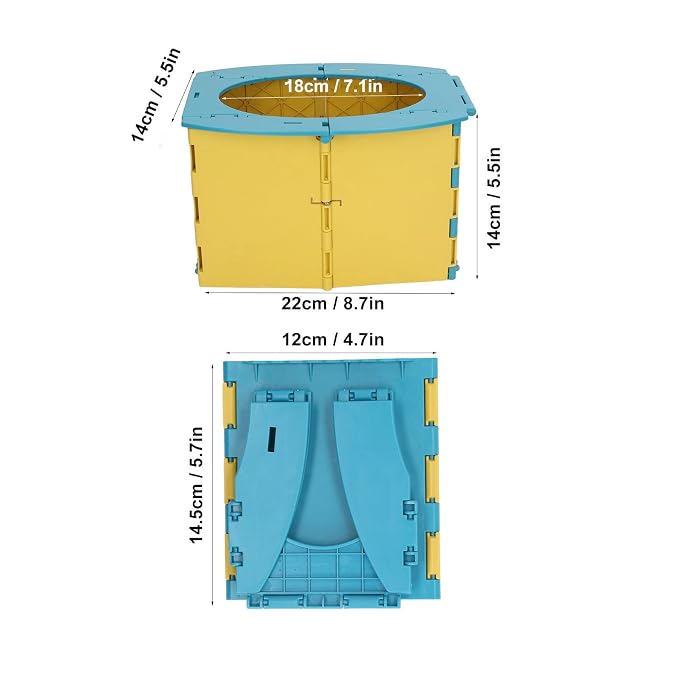 RiToEasysports Travel Potty,Portable and Foldable Toilet for Kids Boys Girls for Car, Camping, Outdoor, Indoor (Blue Yellow)