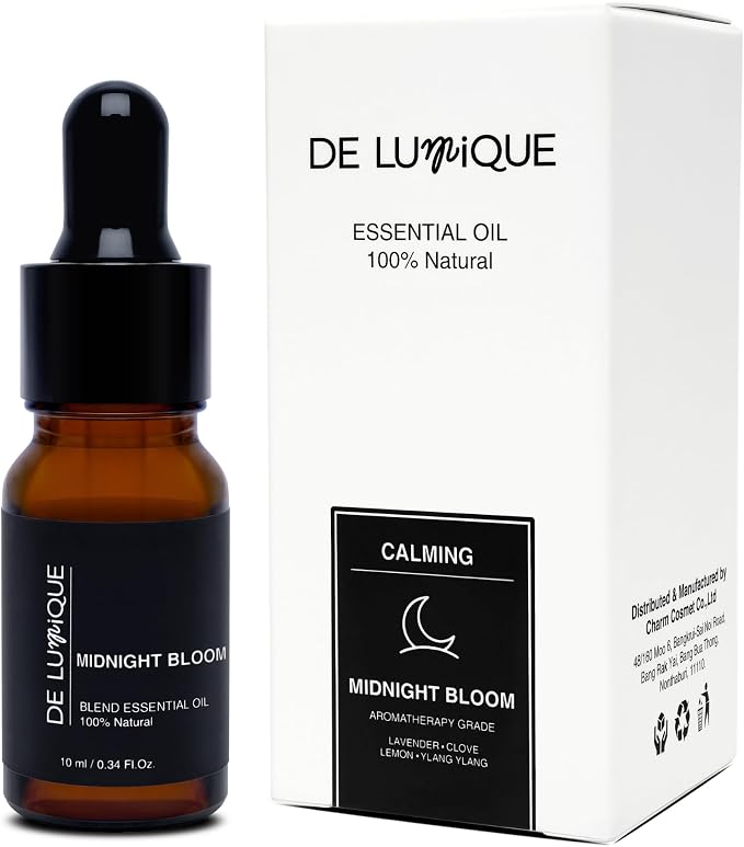 Calming Essential Oil Blend, 100% Natural Aromatherapy Grade, 10ml / 0.34 Fl Oz (Midnight Bloom)