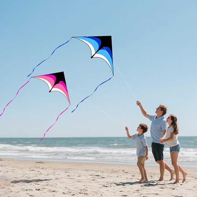 Kites for Kids and Adults, Easy to Fly for Beach, Single Line Kite Set for Beginners