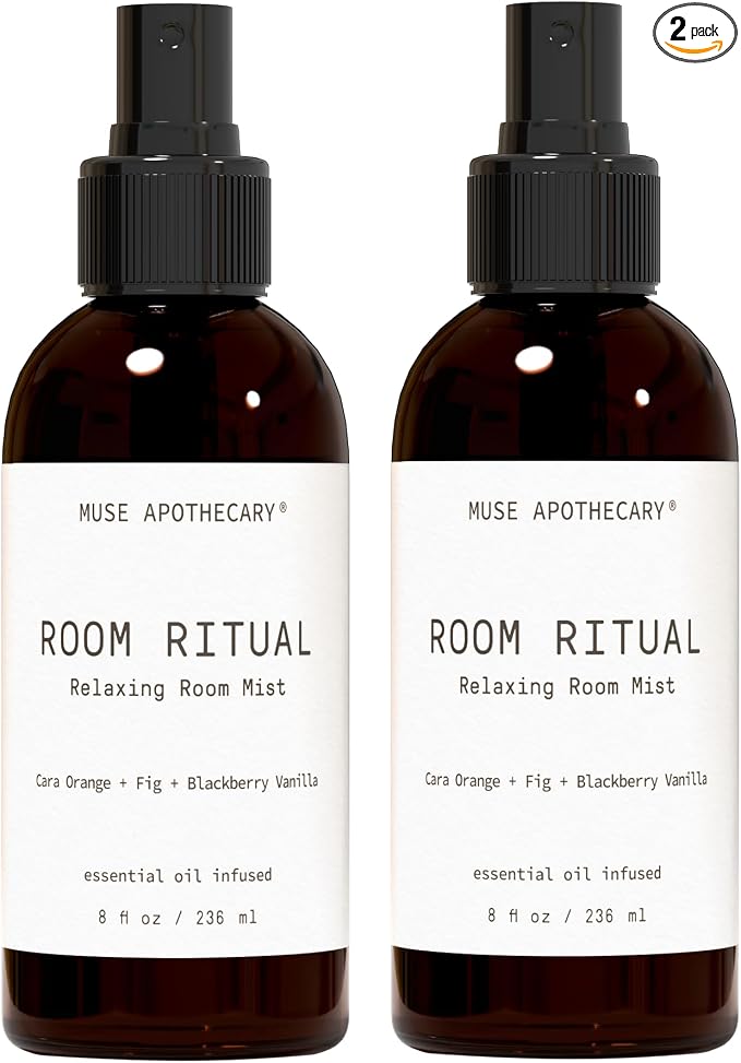 Muse Apothecary Room Ritual - Aromatic and Relaxing Room Mist, Infused with Natural Essential Oils - 8oz, Cara Orange + Fig + Blackberry Vanilla - 2 Pack