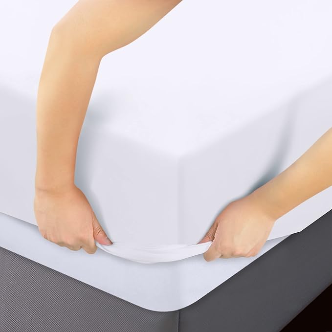 NHNHN Fitted Sheet-Deep Pockets-Soft Microfiber-Easy Care-Shrinkage and Fade Resistant-Fitted Sheets Twin Size for Girl Woman Teens Kids-Only 1 Fitted Sheet (Twin, White)