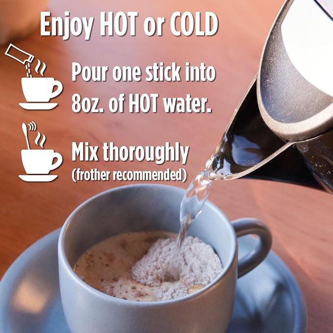 Maud's Espresso Chai Tea Latte Instant Packets, 16 ct, 100% Gourmet Blended Tea Leaves, Instant Hot or Iced Latte - Just add water