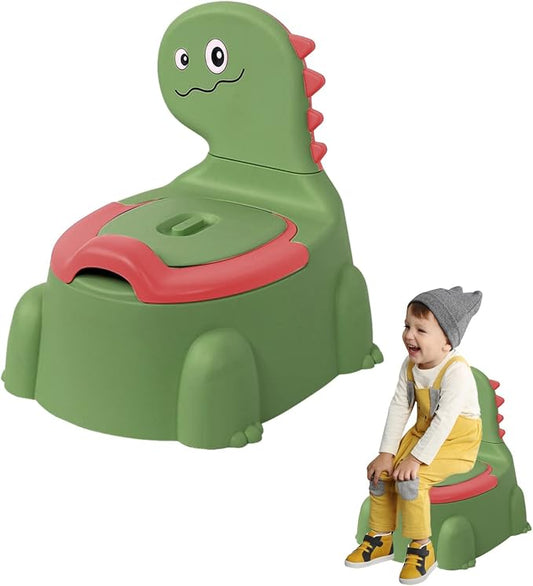 Potty Training Toilet, Dinosaur Potty Training Toilet Seat, Separated Dinosaur Training Potty for Toddlers with Non-Slip Rubber Mat Backrest, Portable Potty Chair for Boys and Girls Travel