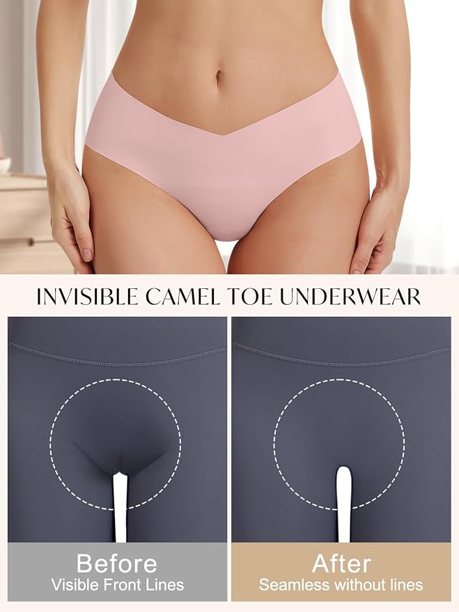 Camel Toe Underwear for Women Seamless Underwear No Show Camel Toe Concealer Invisible Workout Gym Yoga Panties