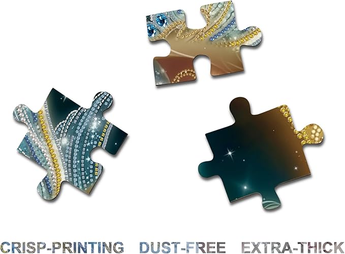 Beautiful Moon Angel Puzzles for Adults 1000 Pieces, Colorful Diamond Gem Aesthetic Jigsaw Puzzles, Impossible Pretty Art 1000 Piece Challenging Puzzle