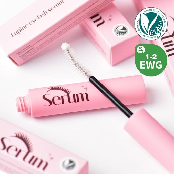 Lupine Eyelash Serum - Lash Growth Serum & Conditioner | Vegan Certified | Hypoallergenic | Korean Beauty for Longer, Fuller Lashes & Eyebrows