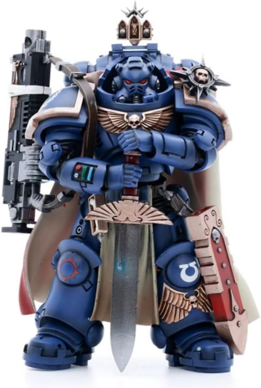 JoyToy Warhammer 40K Ultramarines Captain with Master-Crafted Heavy Bolt Rifle 1:18 Scale Action Figure Mecha Joy Toy Collection Model 4.92in