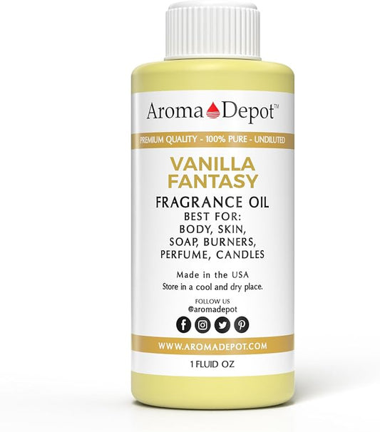 1oz / Vanilla Fantasy Perfume Oil for Making, Body Oil, Soap, Candle Making & Incense. Our Version is a Premium Quality Undiluted & Alcohol Free