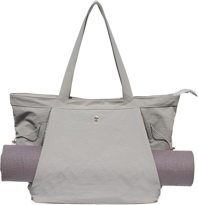 ESVAN Yoga Tote Bag for Women Shoulder Bags Drawstring for Office Workout Travel Carryall Pilates Gym and Beach