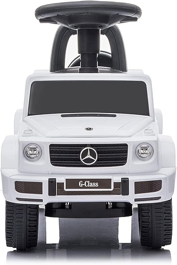 Best Ride On Cars Kids Outdoor Stroller Mercedes G-Wagon Push Car with Working Lights, Horn, and Music for Ages 1 to 3 years, White