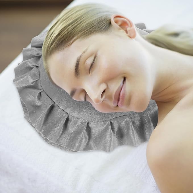 Amosfun Face Down Pillow for Massage Table Massage Headrest for Bed 15.15X15.15X2.75 Inch Reusable Spa Headrest Cushion