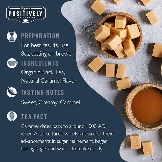 Organic Positively Tea Company, Caramel Black Tea, K-Cup Compatible, 24 Pods