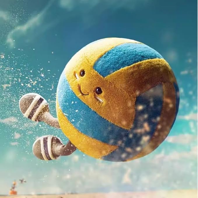11" Cute Football Plush Toys Soft Stuffed Sport Throw Pillow Plush Ball Gift for Kids Birthday and Christmas Decoration (Volleyball - Yellow)