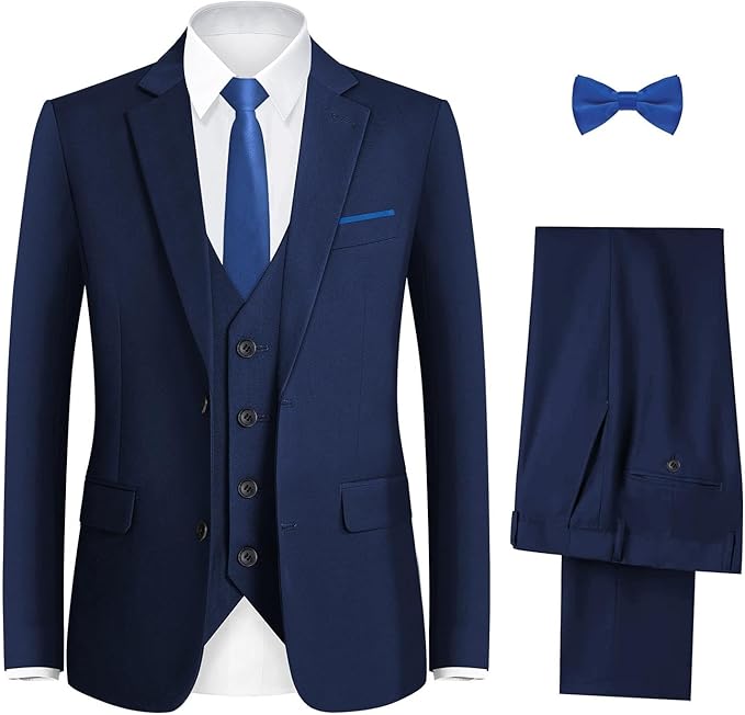 Happy Dolphin Boys Suit Set Modern Fit Kids Suits Adjustable Waist Boys Wedding Outfit for Boy Communion Suits for Boys