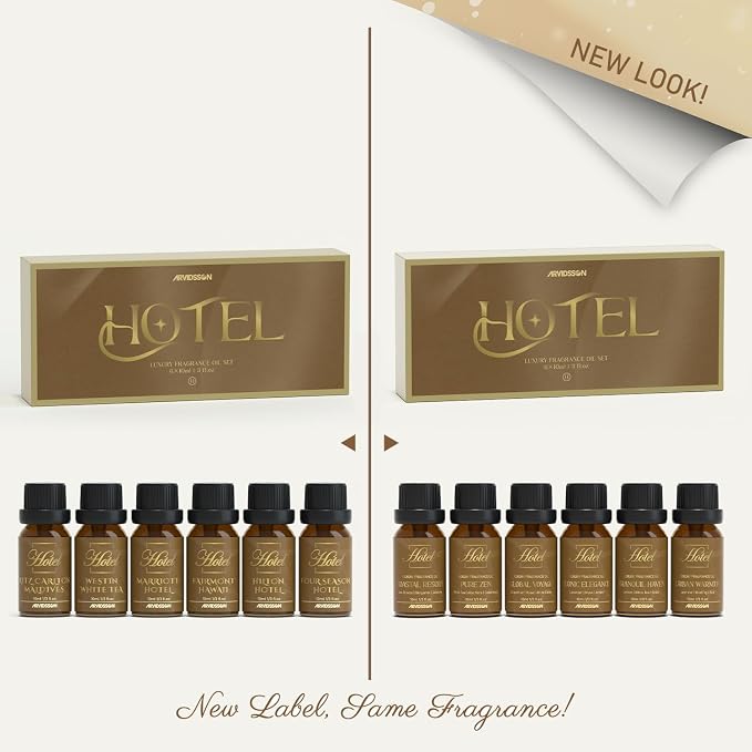 ARVIDSSON Hotel Diffuser Oils Gift Set - Hotel Essential Oils for Diffuser, Luxury Fragrance Oils Inspired by 5 Star Hotels Scent, Gift for Women and Men