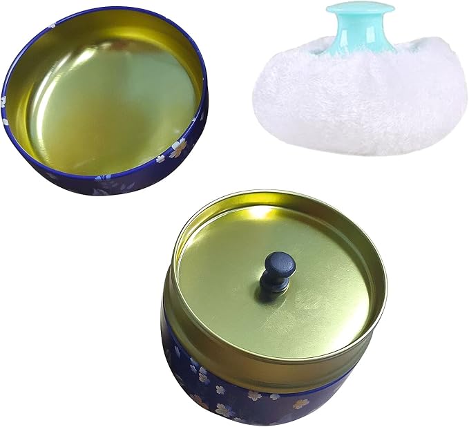Topwon Powder Case with Powder Puff for Body Powder Container Dusting Powder Case for Baby&Mom (Flower)