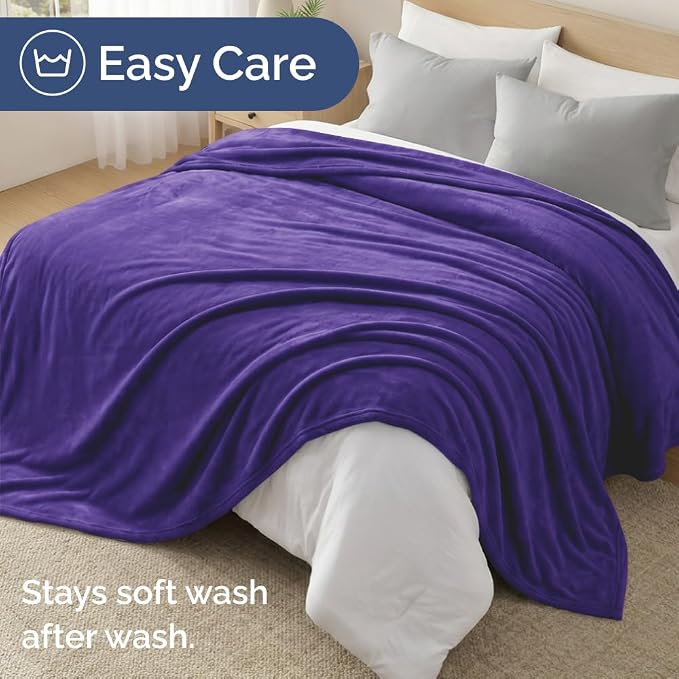 Fleece Blanket Kids Size - Ultra-Soft Flannel Fleece Blanket - Purple Haze | Soft, Warm, Outdoor Picnic Blanket for Camping, Travel, Lightweight, Cozy, Anti-Static, Home Decor Gifts for Men & Women