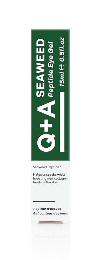 Q+A Seaweed Peptide Eye Gel (15ml), Under Eye Cream Alternative, Under Eye Brightener with Peptides, Seaweed & Aloe Vera, Hydrates, Smooths Fine Lines & Reduces Puffiness