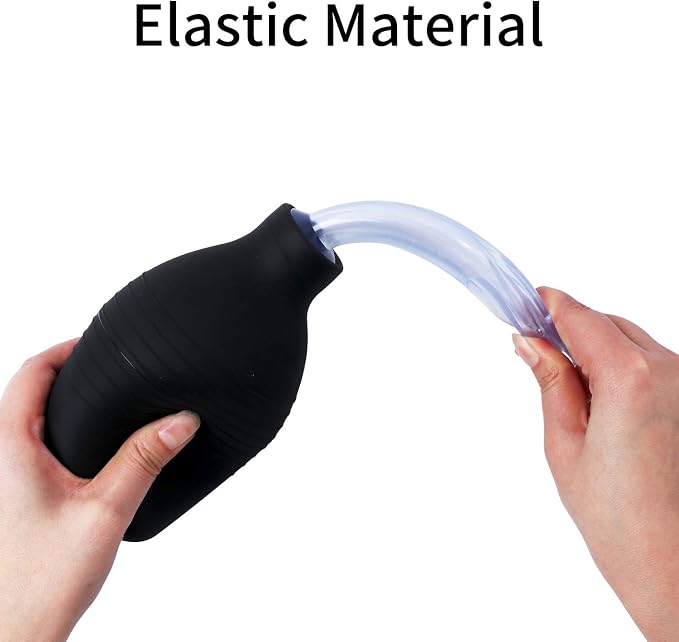 Abyclean Anal Douche Enema Bulb Vaginal Douche Enema Cleaner for Women’s or Man’s Health (310ml Black and Transparent)
