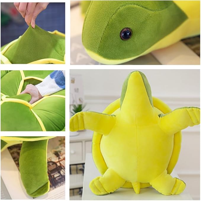 Sea Turtle Plushie Toy,14" Sea Turtle Stuffed Animals Plush Green Soft Plush Toys Hugging Pillows,Tortoise Plush Toys Doll Valentine's Day Birthday Gifts for Kids, Girls, Girlfriend (Green-14 inches)