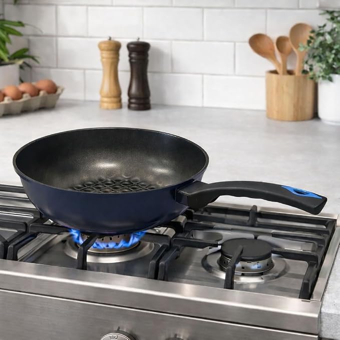12" (30cm) Non-Stick Saute Wok Pan with 3D Diamond Coating – Made in Korea, Stir Fry Pan for Kitchen
