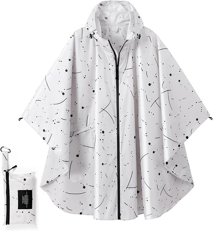 Fashion Hooded Rain Poncho Waterproof Raincoat Jacket with pocket for Women/Men/Adult