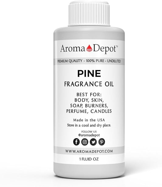Aroma Depot 1oz Pine Perfume Oil for making, Body Oil, Soap, Candle Making & Incense. Our version is a Premium Quality Undiluted & Alcohol Free