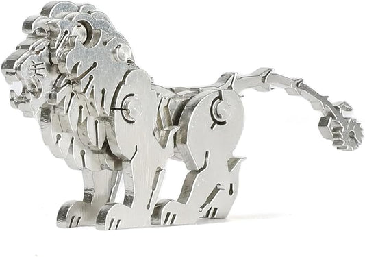 Barbary Lion 3D Metal Puzzle Model for Adults, DIY Wild Animal Building Model Kit with Tool, Metal Lion Puzzle Figurines for Man or 3D Building Enthusiasts Gift