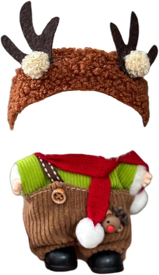 Clothes Set for 17cm Dolls, Christmas Designer Clothes Outfits for Plush Dolls 7 Inch, Xmas Doll Clothing Accessories