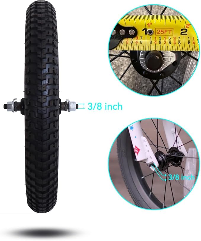 JOYSTAR 12 14 16 18 20 Inch Kids Bike Front Wheels Replacement Bicycle Wheels with 12-20 Inch Solid Air Rubber Tire & Inner Tube Don't Fit Huffy Bike Black & White
