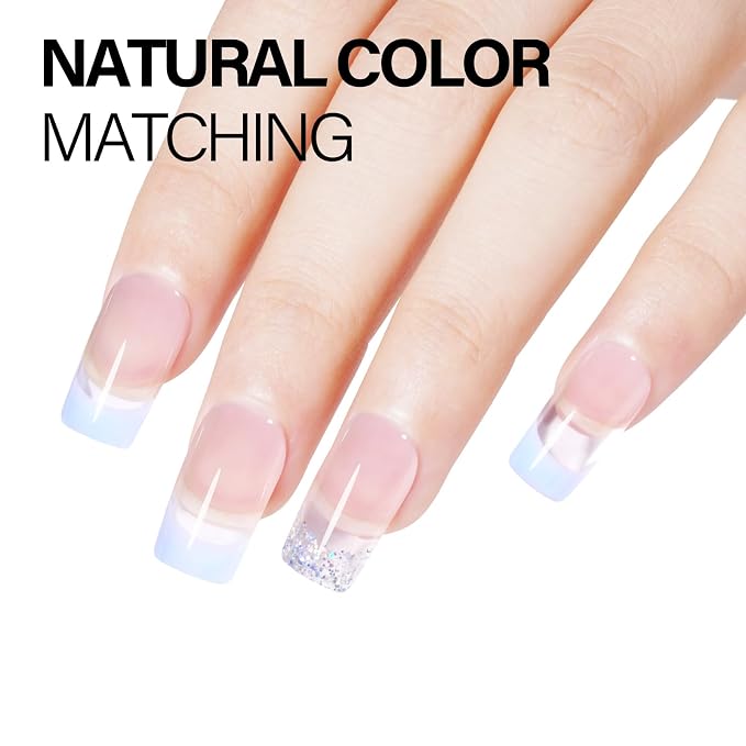 AILLSA Clear Dip Powder - Transparent Crystal French Nail Colors | Build Powder, No Lamp Needed, Easy DIY Home Nail Salon Manicure (1 Oz)