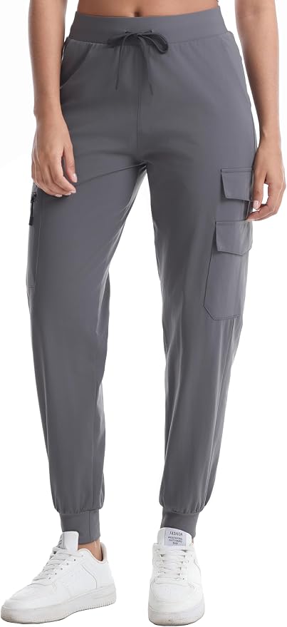 Rrosseyz Women's Hiking Pants with Pockets - Lightweight Water Resistant Joggers Cargo Pants for Casual Travel Golf Outdoor