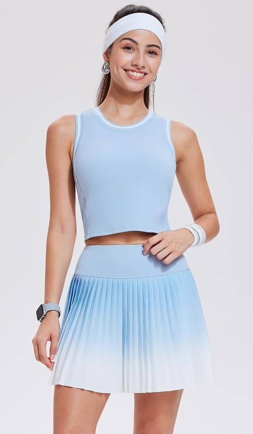 AFZ Women Pleated Tennis Skirt Set Golf Pickleball Outfits Two Pieces Athletic Dress with Built in Shorts