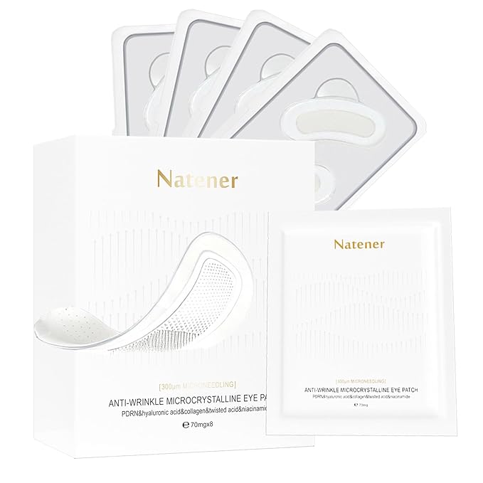 4 pairs PDRN & ECTOIN Micro Eye Patches, Under Eye Patches for Puffy eyes, Dark Circles & Wrinkle | Hyaluronic Acid, Kojic Acid, Collagen, Peptides, Vitamin C, Niacinamide - Korean Popular Eye Care